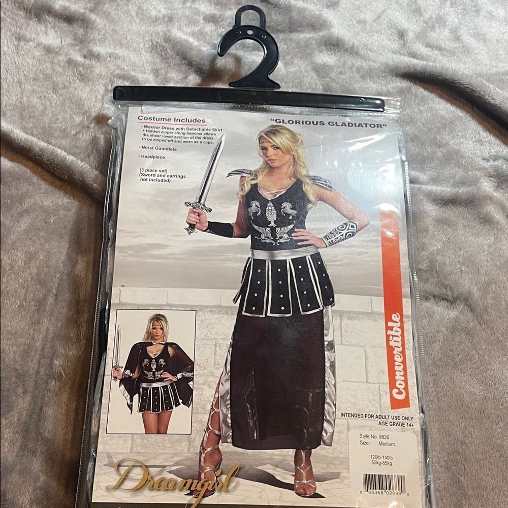 Dreamgirl Black and Silver glorious gladiator costume
